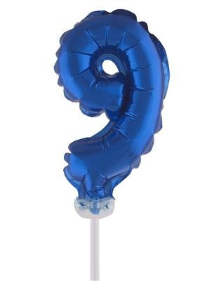 Funny Fashion Folieballon 13 cm op stokje blauw