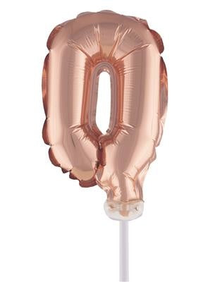 Funny Fashion Folieballon 13 cm op stokje rose goud