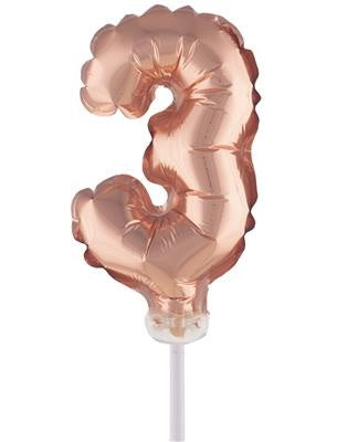 Funny Fashion Folieballon 13 cm op stokje rose goud