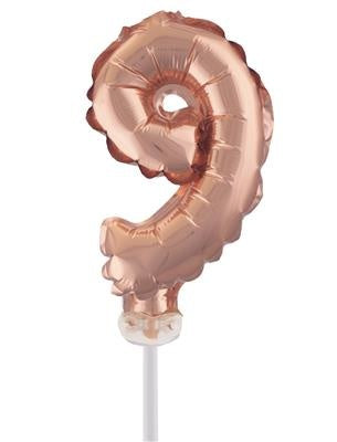 Funny Fashion Folieballon 13 cm op stokje rose goud