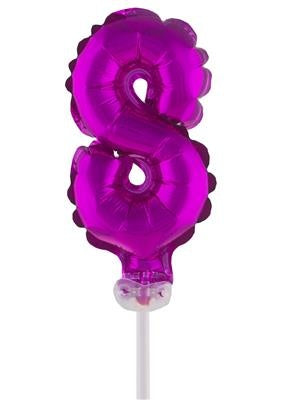 Funny Fashion Folieballon 13 cm op stokje roze