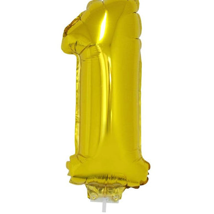 Funny Fashion Folieballon 41 cm goud op stokje