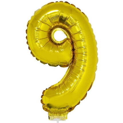 Funny Fashion Folieballon 41 cm goud op stokje