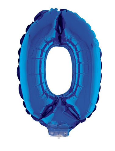 Funny Fashion Folieballon 41 cm op stokje blauw