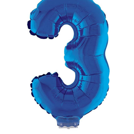 Funny Fashion Folieballon 41 cm op stokje blauw