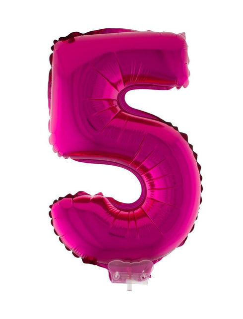 Funny Fashion Folieballon 41 cm op stokje roze