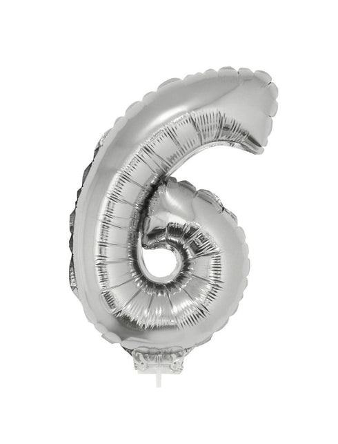 Funny Fashion Folieballon 41 cm op stokje zilver