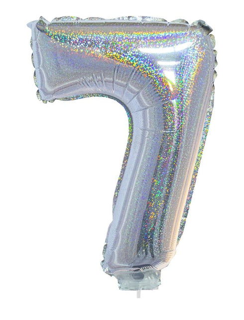 Funny Fashion Folieballon 41cm op stokje glitter zilver