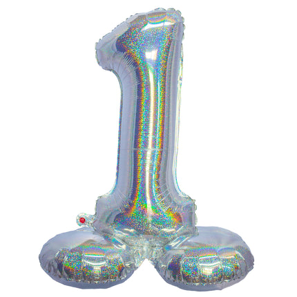 Funny Fashion Folieballon 82 cm glitter zilver
