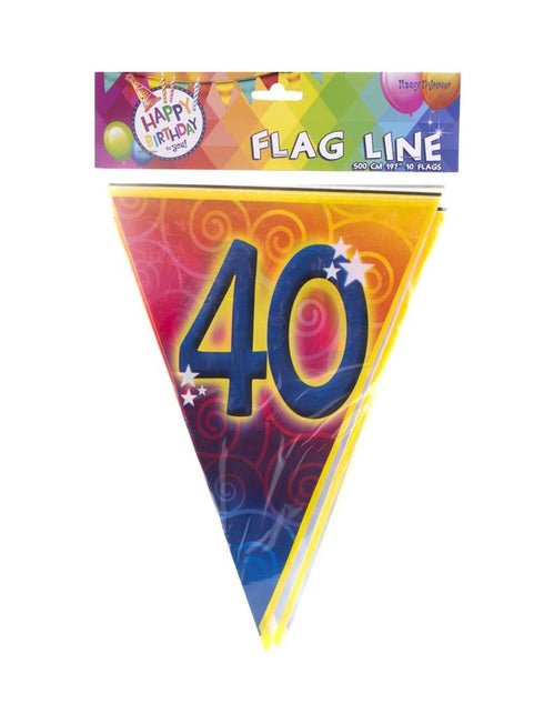 Funny Fashion Gekleurde vlaggenlijn 40 jaar 5mtr.