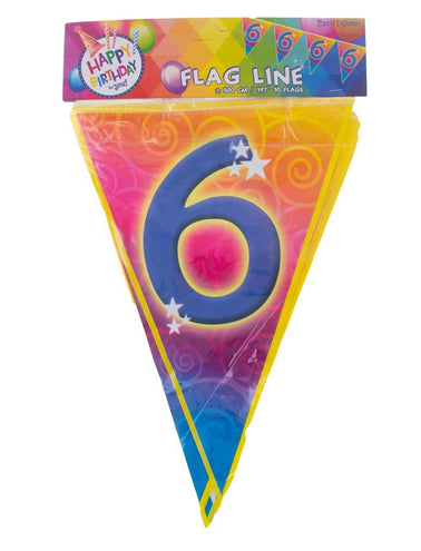 Funny Fashion Gekleurde vlaggenlijn 6 jaar
