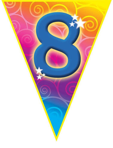 Funny Fashion Gekleurde vlaggenlijn 8 jaar 5mtr.