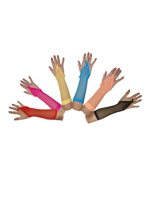 Funny Fashion Gele vingerloze net handschoenen rond model