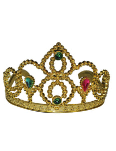 Funny Fashion Gouden kroon met nep edelstenen