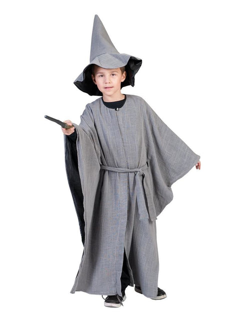 Funny Fashion Grijze tovenaarspakken voor kinderen