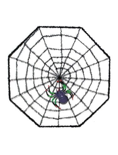 Funny Fashion Groot spinnenweb met spin