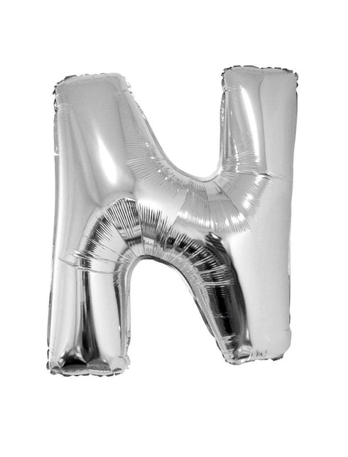 Funny Fashion Grote folie ballon letter N Zilver
