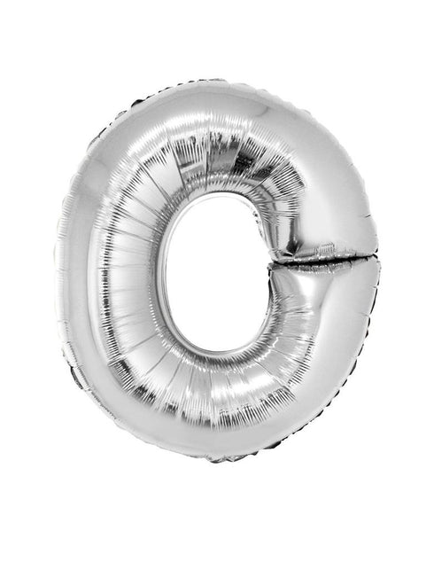 Funny Fashion Grote folie ballon letter O Zilver