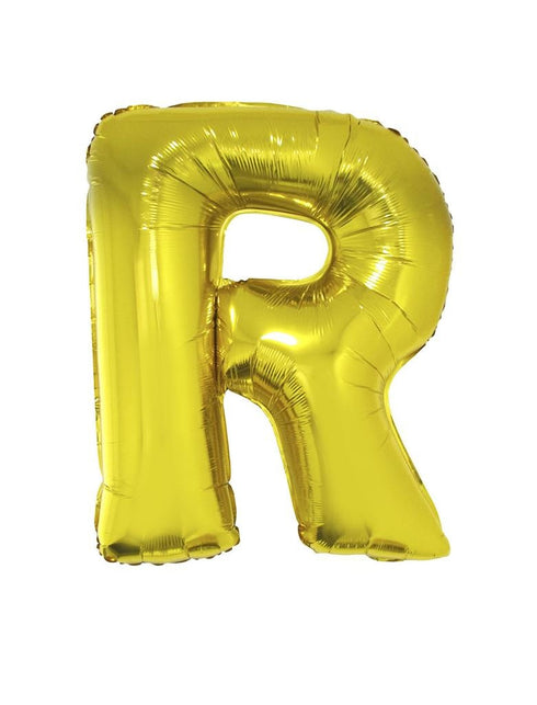 Funny Fashion Grote folie ballon letter R Goud
