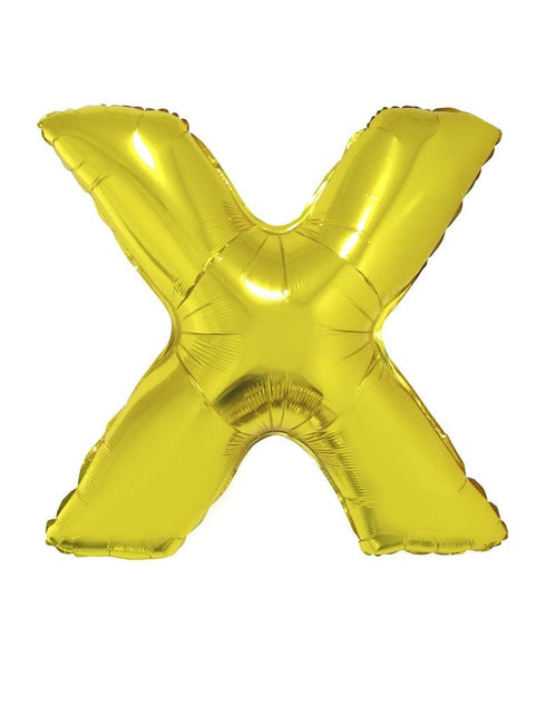 Funny Fashion Grote folie ballon letter X Goud