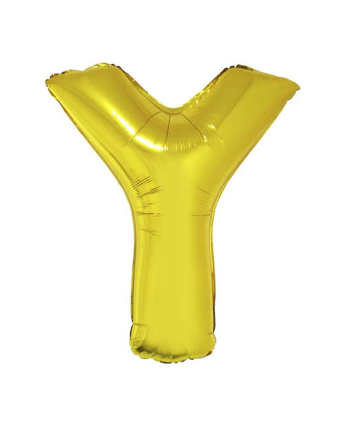 Funny Fashion Grote folie ballon letter Y Goud
