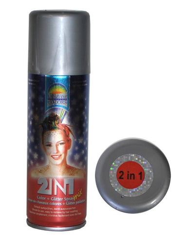 Funny Fashion Haar en body spray met glitters in rood met zilver