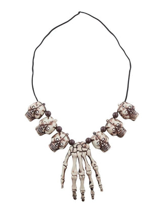Funny Fashion Halsketting met schedeltjes en handje