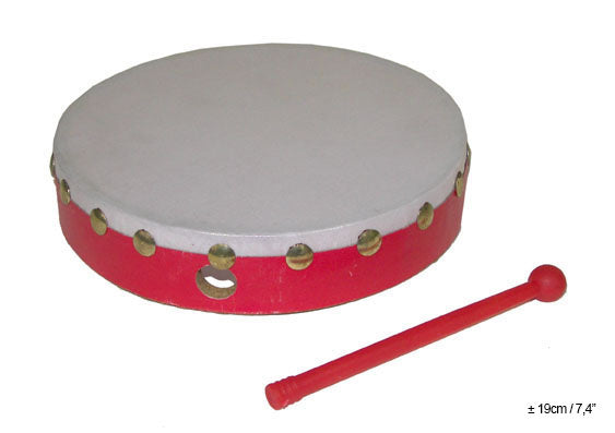 Funny Fashion Hand trommel rood met stokje