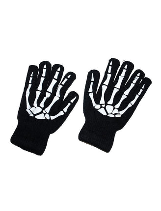 Funny Fashion Handschoenen skelet zwart