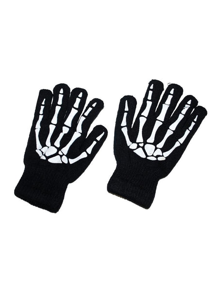 Funny Fashion Handschoenen skelet zwart