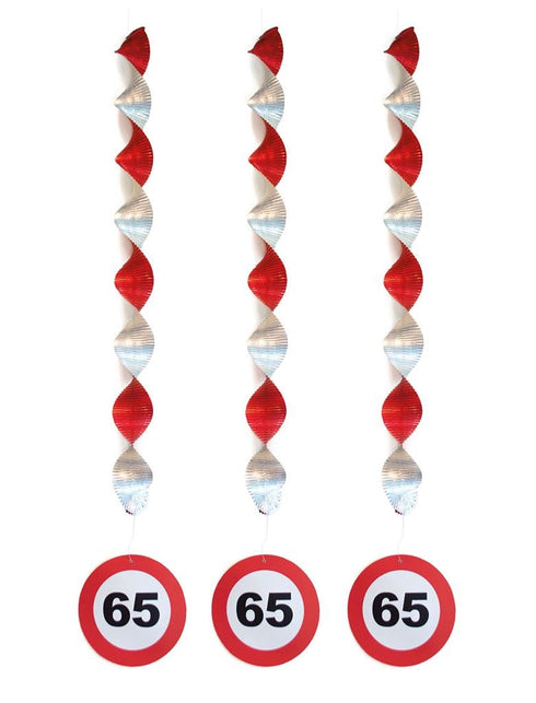 Funny Fashion Hangdecoratie 65 jaar versiering verkeersbord