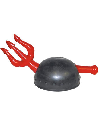 Funny Fashion Helm zwart met rode drietand