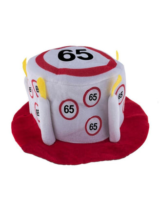 Funny Fashion Hoge hoed 65 jaar met verkeersborden