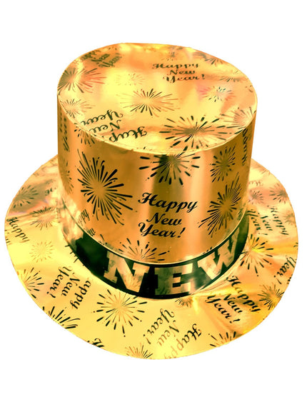 Funny Fashion Hoge hoed Happy New Year goud