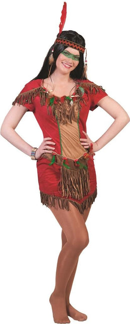 Funny Fashion Indianen meisje Rode Feder