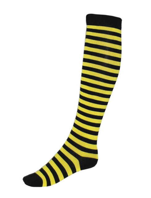 Funny Fashion Kniekousen zwart geel 50cm