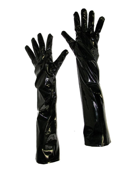 Funny Fashion Lak handschoenen zwart  50cm