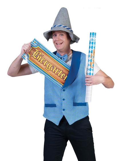 Funny Fashion Oktoberfest gillet heren blauw wit