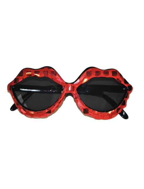 Funny Fashion Party bril rode lippen