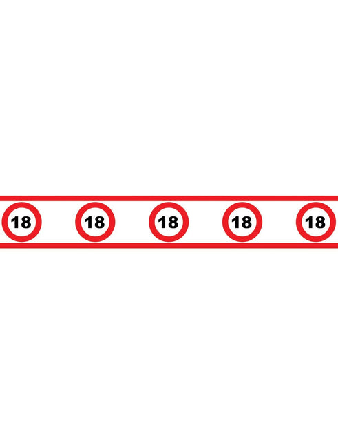 Funny Fashion Party tape 18 jaar met verkeersborden 610x8cm