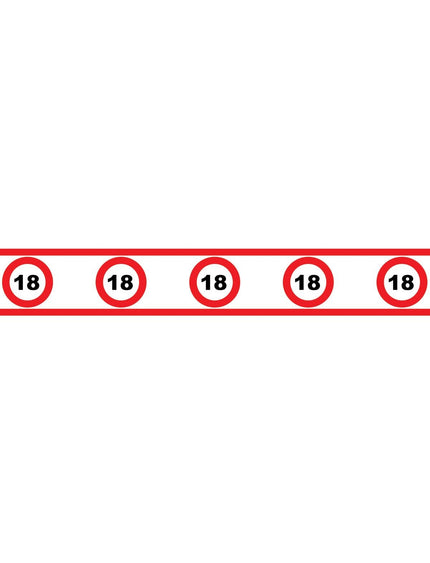 Funny Fashion Party tape 18 jaar met verkeersborden 610x8cm