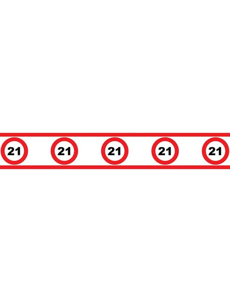 Funny Fashion Party tape 21 jaar met verkeersborden 610x8cm
