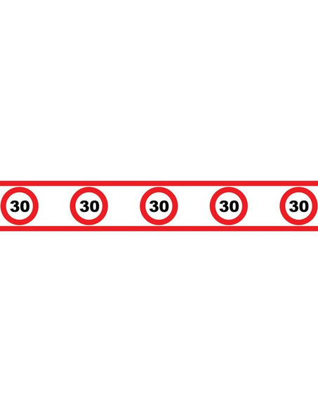 Funny Fashion Party tape 30 jaar met verkeersborden 610x8cm