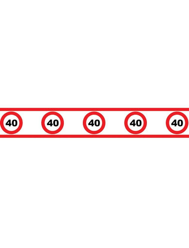 Funny Fashion Party tape 40 jaar met verkeersborden 610x8cm