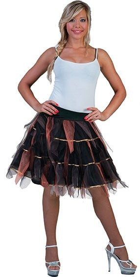 Funny Fashion Petticoat tule rok zwart goud