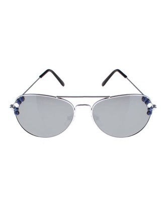 Funny Fashion Piloten bril spiegelglas met steentjes