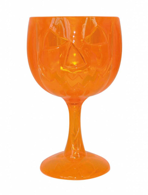 Funny Fashion Pompoen wijnglas oranje