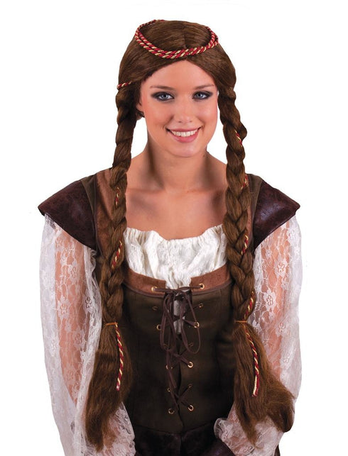 Funny Fashion Pruik prinses bruin