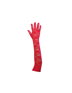 Funny Fashion Rode kanten handschoenen  45cm