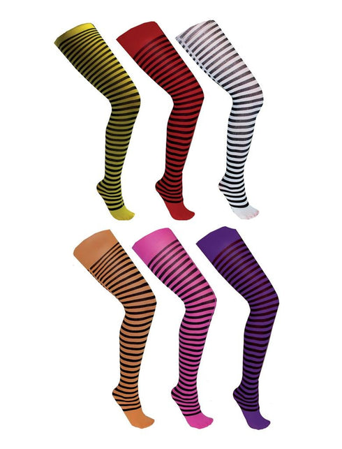 Funny Fashion Rood zwart gestreepte panty